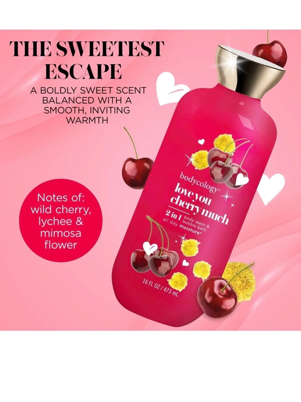 🎊 $7 Bodycology Love You Cherry Much 2-in-1 Body Wash & Bubble Bath